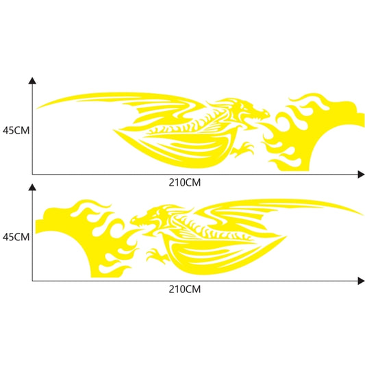 2 PCS/Set D-489 Fire-breathing Dragon Pattern Car Modified Decorative Sticker(Yellow) - Decorative Sticker by buy2fix | Online Shopping UK | buy2fix