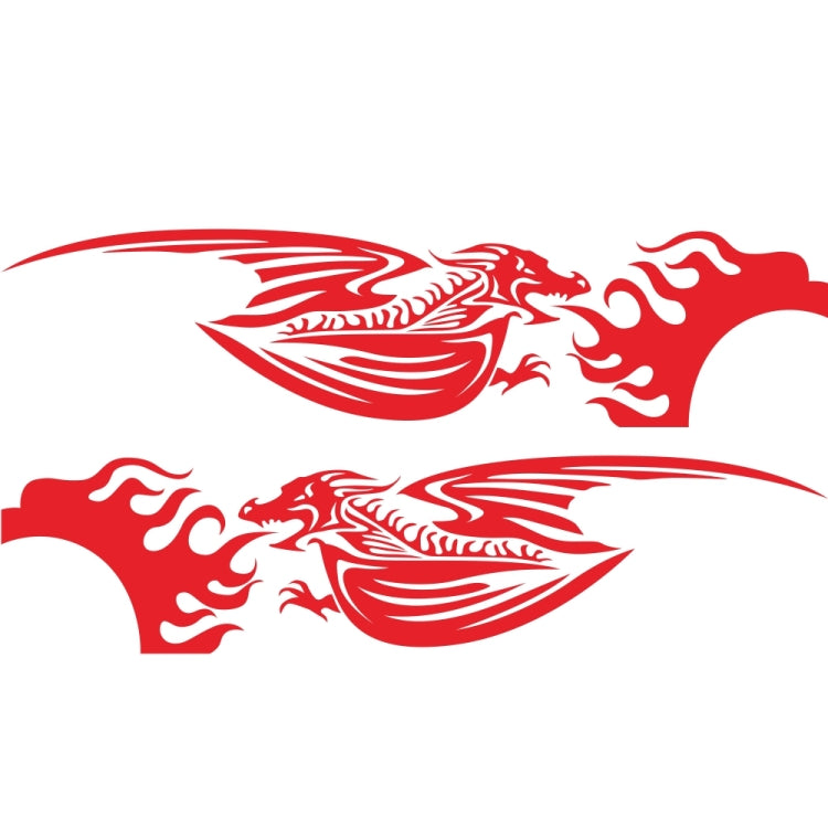 2 PCS/Set D-489 Fire-breathing Dragon Pattern Car Modified Decorative Sticker(Red) by buy2fix