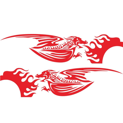 2 PCS/Set D-489 Fire-breathing Dragon Pattern Car Modified Decorative Sticker(Red) by buy2fix