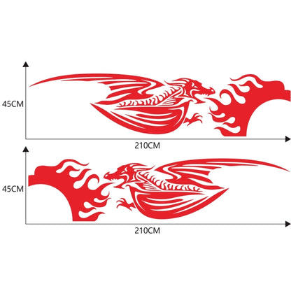 2 PCS/Set D-489 Fire-breathing Dragon Pattern Car Modified Decorative Sticker(Red) by buy2fix