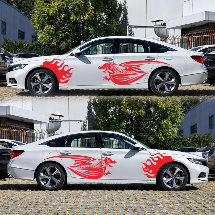 2 PCS/Set D-489 Fire-breathing Dragon Pattern Car Modified Decorative Sticker(Red) by buy2fix