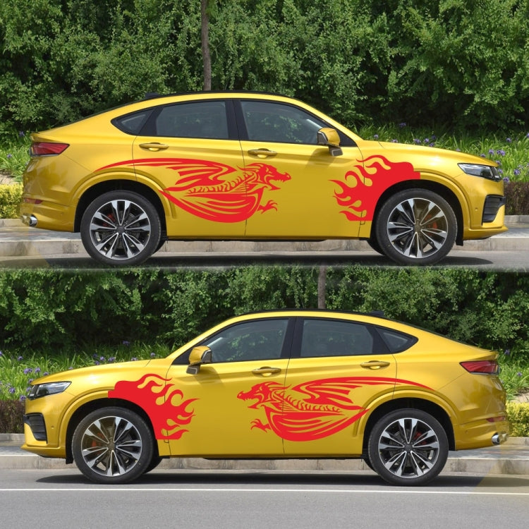 2 PCS/Set D-489 Fire-breathing Dragon Pattern Car Modified Decorative Sticker(Red) by buy2fix