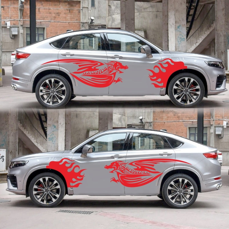 2 PCS/Set D-489 Fire-breathing Dragon Pattern Car Modified Decorative Sticker(Red) by buy2fix