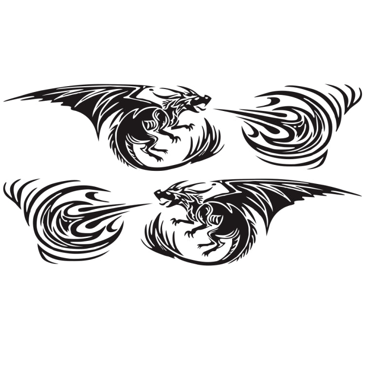 2 PCS/Set D-498 Pterosaur Spitfire Pattern Car Modified Decorative Sticker(Black) - Decorative Sticker by buy2fix | Online Shopping UK | buy2fix