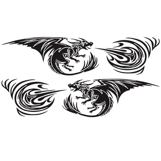 2 PCS/Set D-498 Pterosaur Spitfire Pattern Car Modified Decorative Sticker(Black) - Decorative Sticker by buy2fix | Online Shopping UK | buy2fix