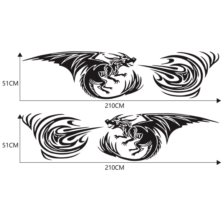 2 PCS/Set D-498 Pterosaur Spitfire Pattern Car Modified Decorative Sticker(Black) - Decorative Sticker by buy2fix | Online Shopping UK | buy2fix