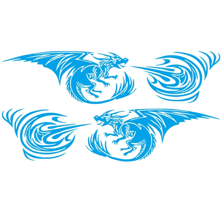 2 PCS/Set D-498 Pterosaur Spitfire Pattern Car Modified Decorative Sticker(Blue) by buy2fix