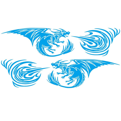 2 PCS/Set D-498 Pterosaur Spitfire Pattern Car Modified Decorative Sticker(Blue) by buy2fix