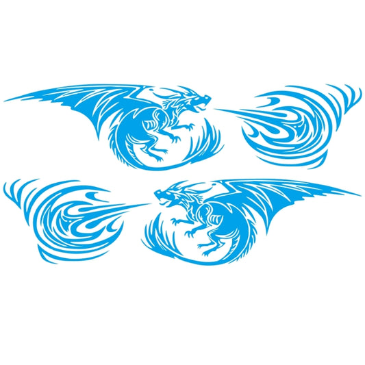 2 PCS/Set D-498 Pterosaur Spitfire Pattern Car Modified Decorative Sticker(Blue) - Decorative Sticker by buy2fix | Online Shopping UK | buy2fix