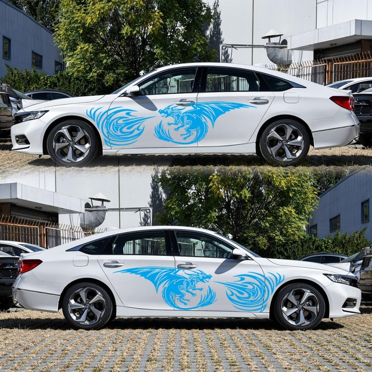 2 PCS/Set D-498 Pterosaur Spitfire Pattern Car Modified Decorative Sticker(Blue) by buy2fix