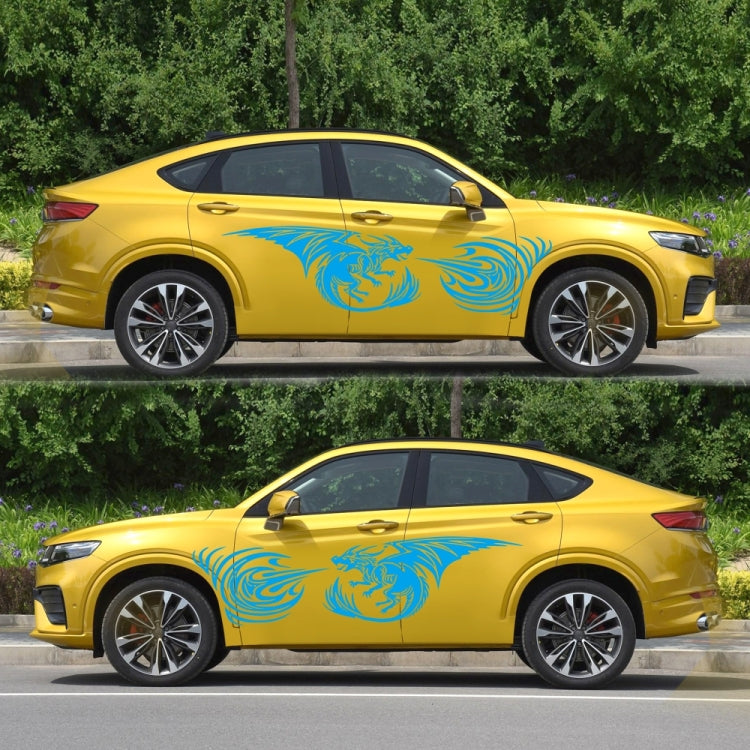 2 PCS/Set D-498 Pterosaur Spitfire Pattern Car Modified Decorative Sticker(Blue) by buy2fix