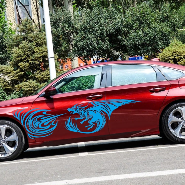 2 PCS/Set D-498 Pterosaur Spitfire Pattern Car Modified Decorative Sticker(Blue) by buy2fix