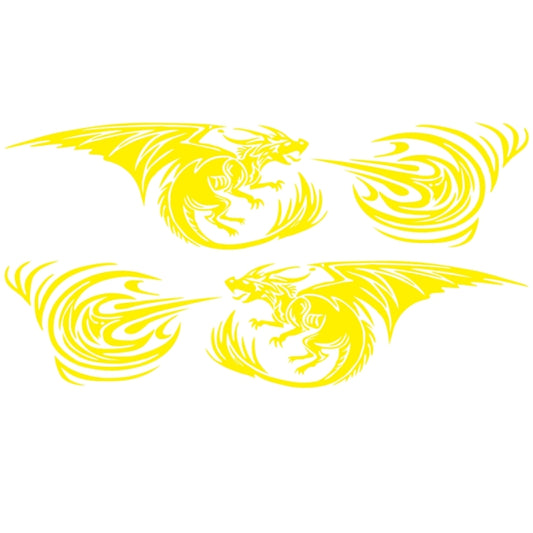 2 PCS/Set D-498 Pterosaur Spitfire Pattern Car Modified Decorative Sticker(Yellow) - Decorative Sticker by buy2fix | Online Shopping UK | buy2fix
