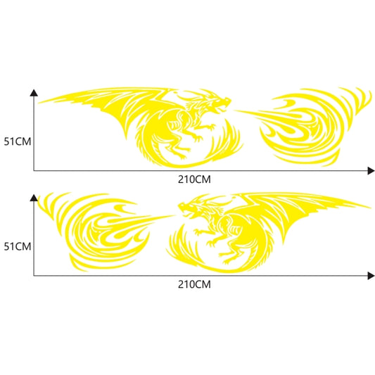 2 PCS/Set D-498 Pterosaur Spitfire Pattern Car Modified Decorative Sticker(Yellow) - Decorative Sticker by buy2fix | Online Shopping UK | buy2fix
