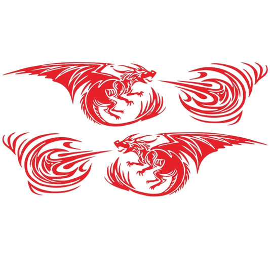 2 PCS/Set D-498 Pterosaur Spitfire Pattern Car Modified Decorative Sticker(Red) - Decorative Sticker by buy2fix | Online Shopping UK | buy2fix