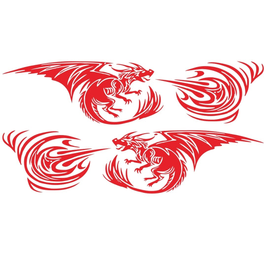 2 PCS/Set D-498 Pterosaur Spitfire Pattern Car Modified Decorative Sticker(Red)