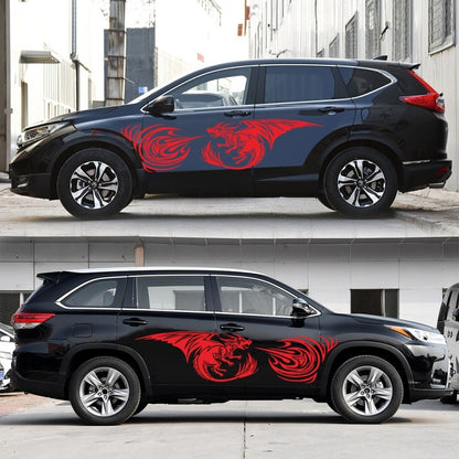 2 PCS/Set D-498 Pterosaur Spitfire Pattern Car Modified Decorative Sticker(Red) - Decorative Sticker by buy2fix | Online Shopping UK | buy2fix