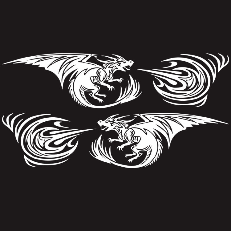 2 PCS/Set D-498 Pterosaur Spitfire Pattern Car Modified Decorative Sticker(White) by buy2fix