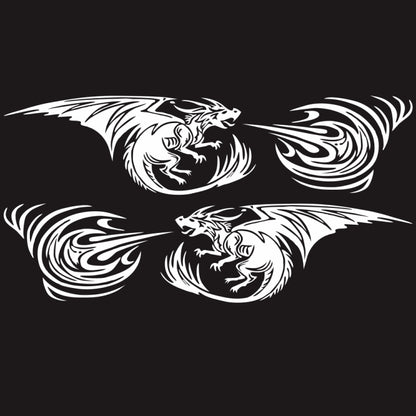 2 PCS/Set D-498 Pterosaur Spitfire Pattern Car Modified Decorative Sticker(White) by buy2fix