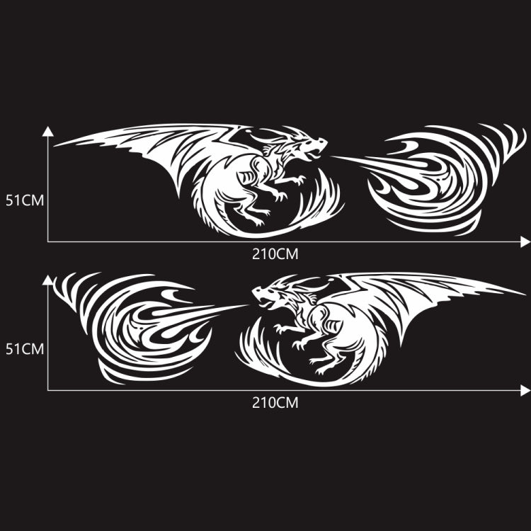 2 PCS/Set D-498 Pterosaur Spitfire Pattern Car Modified Decorative Sticker(White) by buy2fix