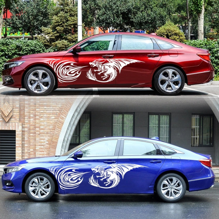 2 PCS/Set D-498 Pterosaur Spitfire Pattern Car Modified Decorative Sticker(White) by buy2fix