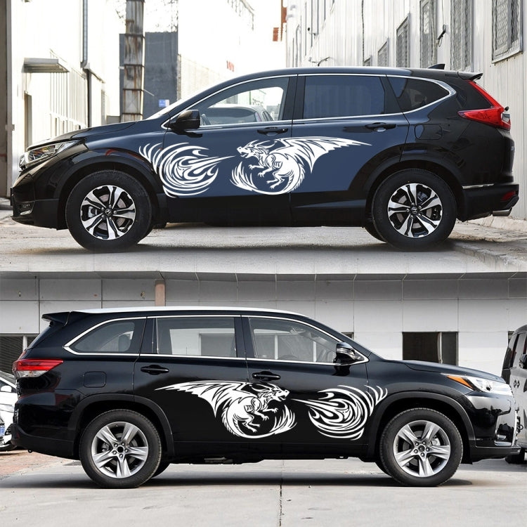 2 PCS/Set D-498 Pterosaur Spitfire Pattern Car Modified Decorative Sticker(White) by buy2fix