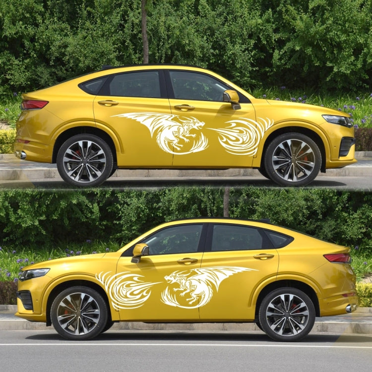 2 PCS/Set D-498 Pterosaur Spitfire Pattern Car Modified Decorative Sticker(White) by buy2fix