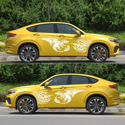 2 PCS/Set D-498 Pterosaur Spitfire Pattern Car Modified Decorative Sticker(White) by buy2fix