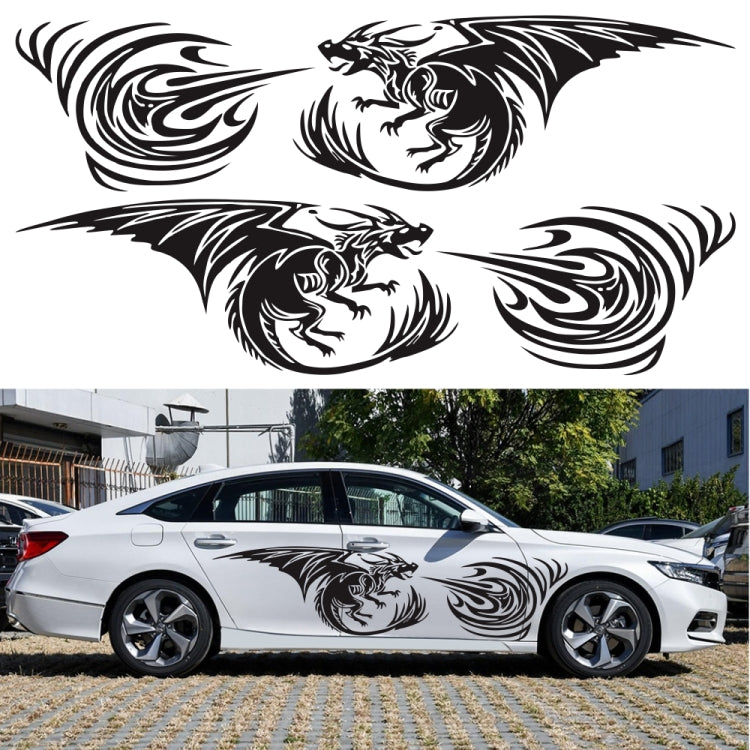 2 PCS/Set D-498 Pterosaur Spitfire Pattern Car Modified Decorative Sticker(Red) - Decorative Sticker by buy2fix | Online Shopping UK | buy2fix