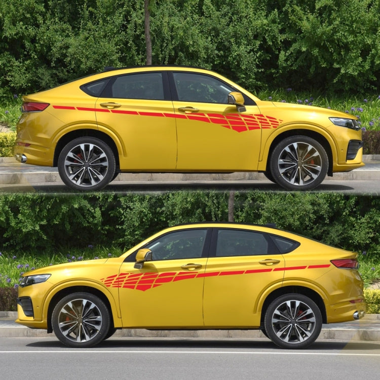 2 PCS/Set D-501 Plaid Pattern Car Modified Decorative Sticker(Red) - Decorative Sticker by buy2fix | Online Shopping UK | buy2fix