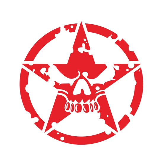 Autocollant décoratif de capot modifié de voiture à motif d'étoile D-520 (rouge)
