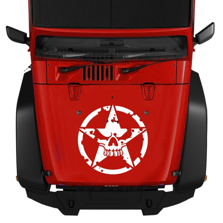 D-520 Star Pattern Car Modified Hood Decorative Sticker(White) - Decorative Sticker by buy2fix | Online Shopping UK | buy2fix