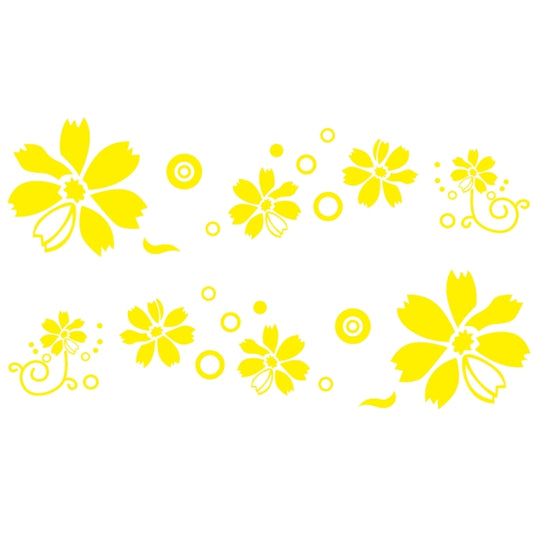 2 PCS/Set D-510 Flowers Pattern Car Modified Decorative Sticker(Yellow) - Decorative Sticker by buy2fix | Online Shopping UK | buy2fix