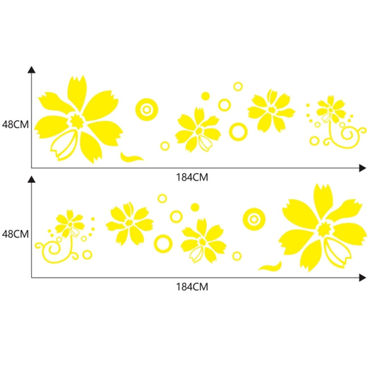 2 PCS/Set D-510 Flowers Pattern Car Modified Decorative Sticker(Yellow) - Decorative Sticker by buy2fix | Online Shopping UK | buy2fix