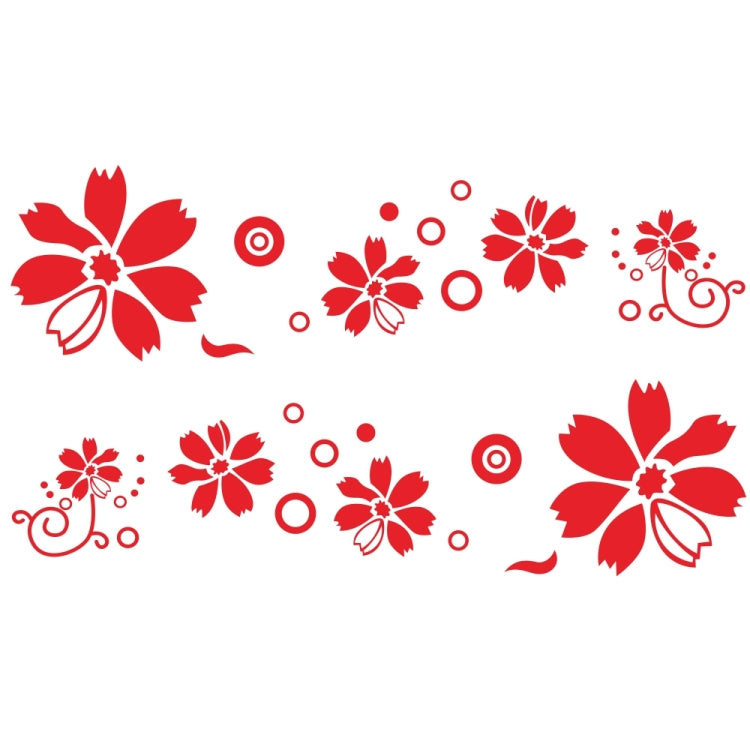 2 PCS/Set D-510 Flowers Pattern Car Modified Decorative Sticker(Red) - Decorative Sticker by buy2fix | Online Shopping UK | buy2fix