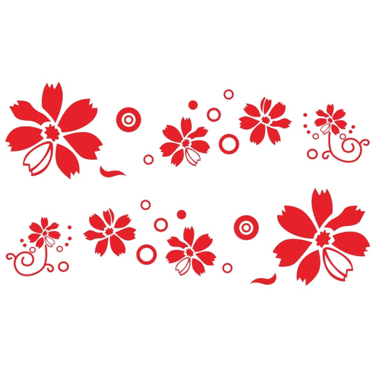 2 PCS/Set D-510 Flowers Pattern Car Modified Decorative Sticker(Red) - Decorative Sticker by buy2fix | Online Shopping UK | buy2fix
