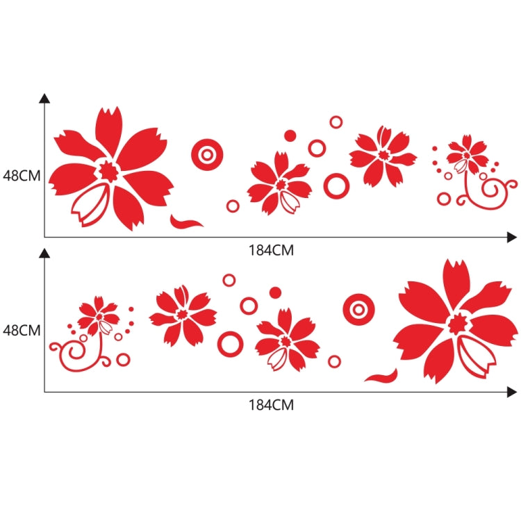 2 PCS/Set D-510 Flowers Pattern Car Modified Decorative Sticker(Red) - Decorative Sticker by buy2fix | Online Shopping UK | buy2fix