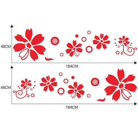 2 PCS/Set D-510 Flowers Pattern Car Modified Decorative Sticker(Red) - Decorative Sticker by buy2fix | Online Shopping UK | buy2fix