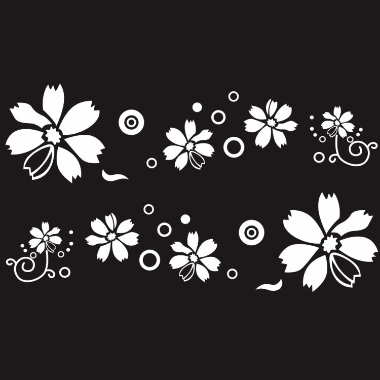 2 PCS/Set D-510 Flowers Pattern Car Modified Decorative Sticker(White) - Decorative Sticker by buy2fix | Online Shopping UK | buy2fix