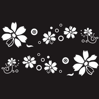 2 PCS/Set D-510 Flowers Pattern Car Modified Decorative Sticker(White) - Decorative Sticker by buy2fix | Online Shopping UK | buy2fix