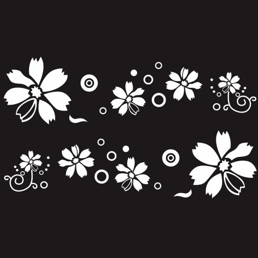 2 PCS/Set D-510 Flowers Pattern Car Modified Decorative Sticker(White) - Decorative Sticker by buy2fix | Online Shopping UK | buy2fix
