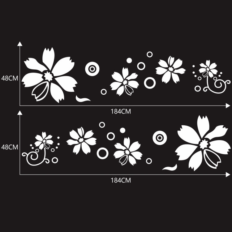 2 PCS/Set D-510 Flowers Pattern Car Modified Decorative Sticker(White) - Decorative Sticker by buy2fix | Online Shopping UK | buy2fix