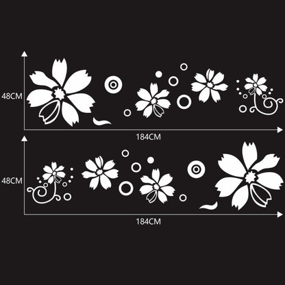 2 PCS/Set D-510 Flowers Pattern Car Modified Decorative Sticker(White) - Decorative Sticker by buy2fix | Online Shopping UK | buy2fix