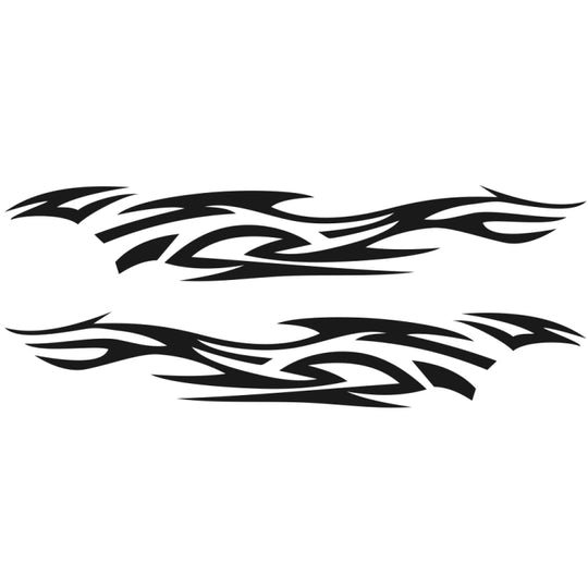 2 PCS/Set D-521 Fire Totem Pattern Car Modified Decorative Sticker(Black)