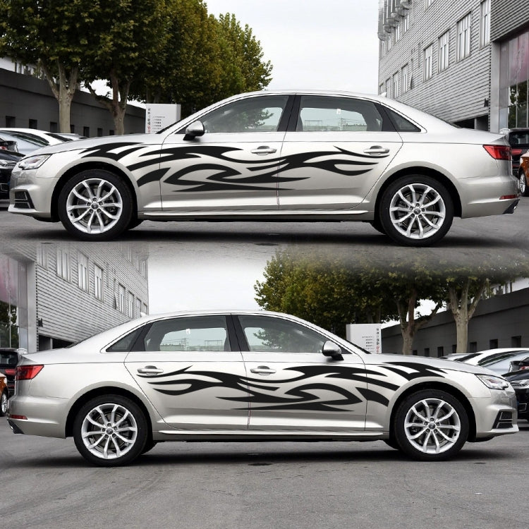 2 PCS/Set D-521 Fire Totem Pattern Car Modified Decorative Sticker(Black) - Decorative Sticker by buy2fix | Online Shopping UK | buy2fix