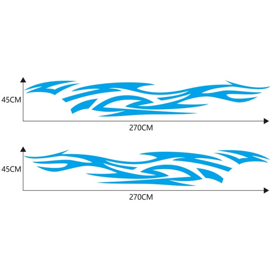 2 PCS/Set D-521 Fire Totem Pattern Car Modified Decorative Sticker(Blue) - Decorative Sticker by buy2fix | Online Shopping UK | buy2fix