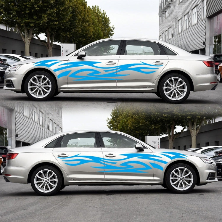 2 PCS/Set D-521 Fire Totem Pattern Car Modified Decorative Sticker(Blue) - Decorative Sticker by buy2fix | Online Shopping UK | buy2fix