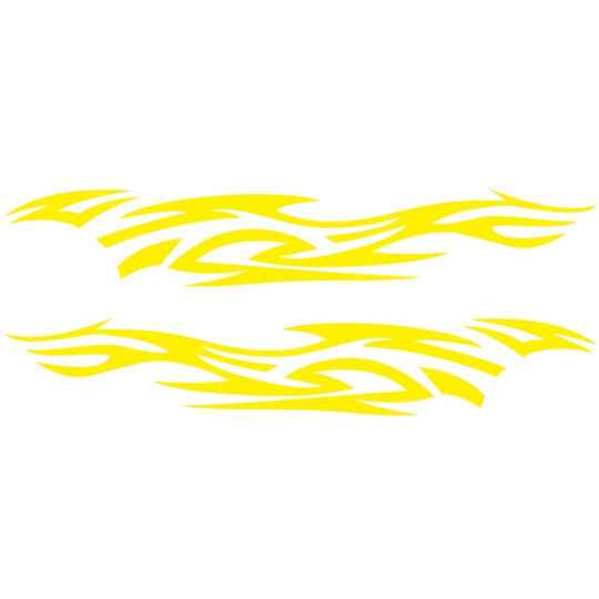 Autocollant décoratif modifié pour voiture, motif Totem de feu D-521, 2 pièces/ensemble (jaune)