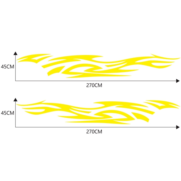 2 PCS/Set D-521 Fire Totem Pattern Car Modified Decorative Sticker(Yellow) - Decorative Sticker by buy2fix | Online Shopping UK | buy2fix