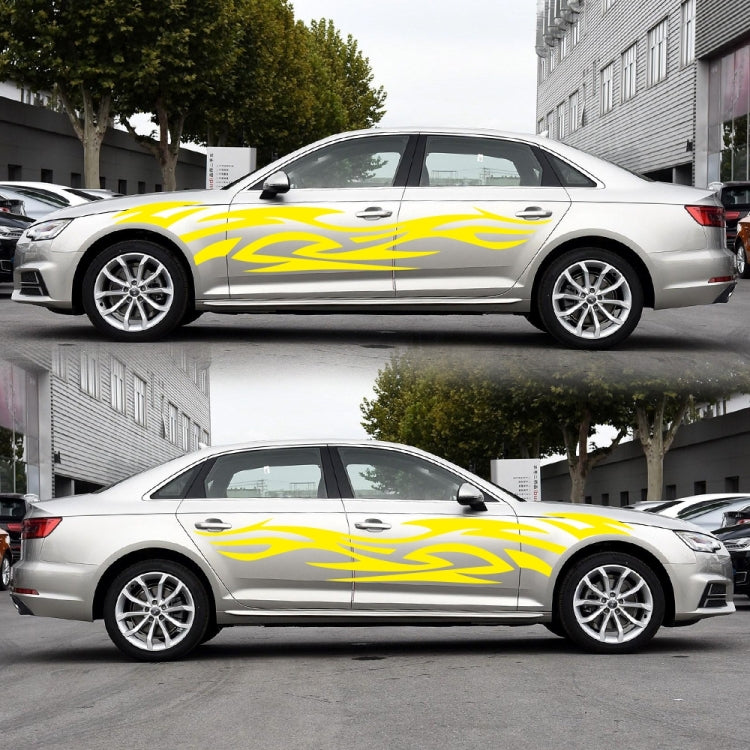 2 PCS/Set D-521 Fire Totem Pattern Car Modified Decorative Sticker(Yellow) - Decorative Sticker by buy2fix | Online Shopping UK | buy2fix